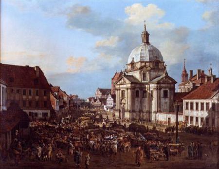 Bernardo Bellotto New Town Market Square with St. Kazimierz Church. France oil painting art